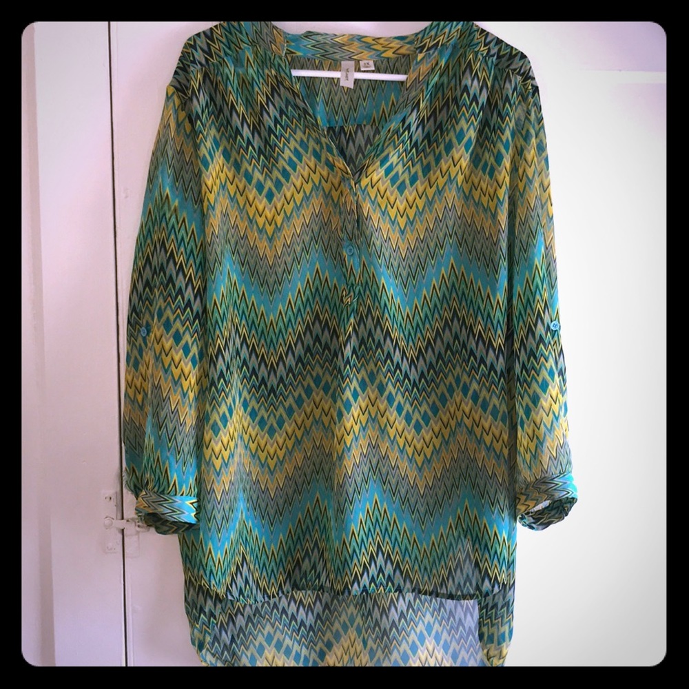 Zig zag sheer blouse